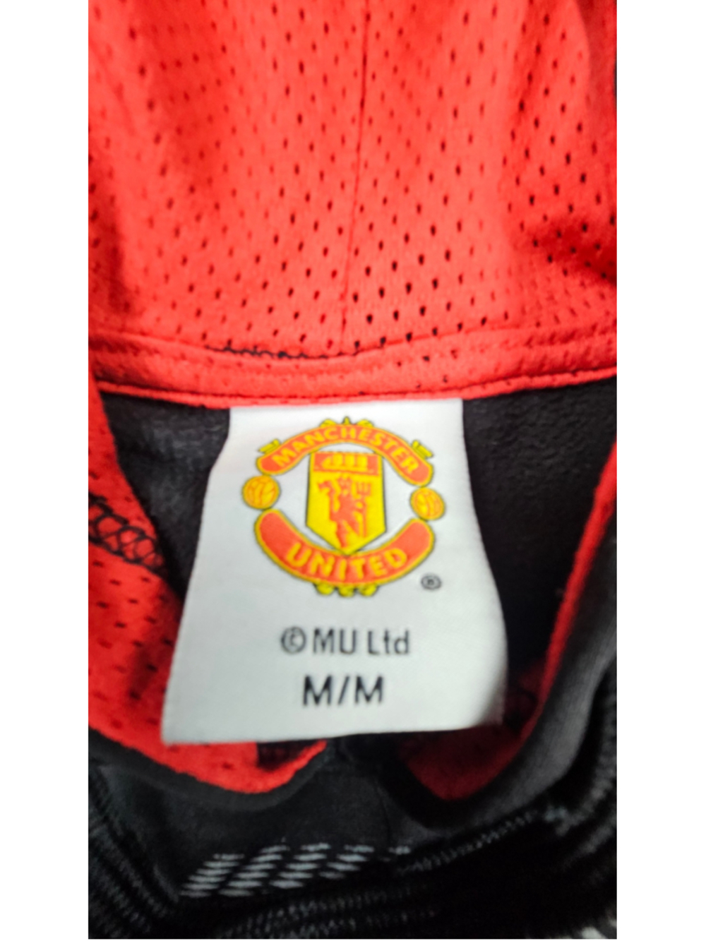 Manchester United Pullover Hoodie Men’s Medium Black Red Soccer - Picture 3 of 8